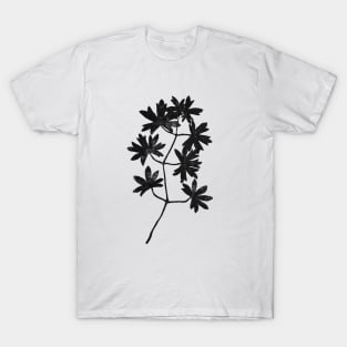 Blockprint Leaves Black T-Shirt